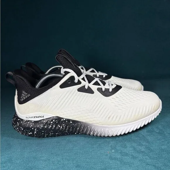 Size 10 - Men’s Adidas Alphabounce 1 white and black shoes