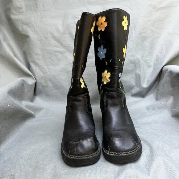 Skechers RARE 90's Y2K Flower Platform Boots Shoes Size 8.5 Festival Party