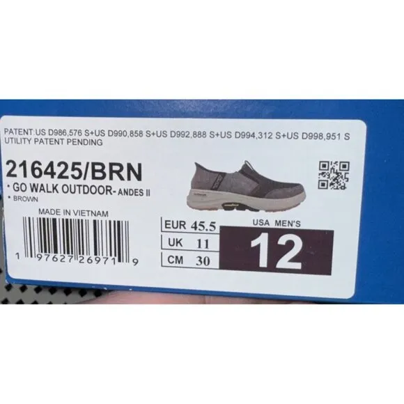 Skechers Slip-Ins Go Walk Outdoor Andes II Mens Athletic Slip On Shoes Size 12
