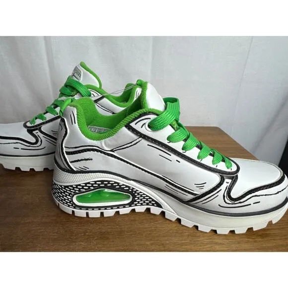 Skechers The Grinch Dr Seuss Shoes Women's 5 Youth 3 White Green Uno Rugged NWT