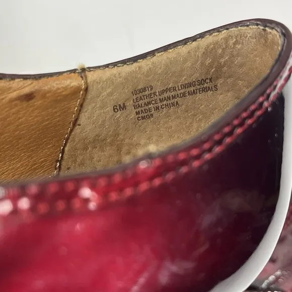 Sofft Fiorenza Mary Jane ChiantiPatent Leather Pump Heels‎ Burgundy Sz 6 M Shiny