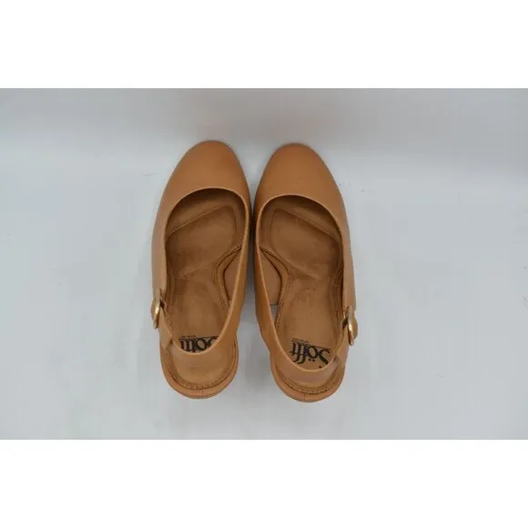 Sofft Womens Size 9.5 Lilly Slingback Heeled Caramel Leather Shoes