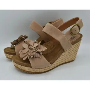 Sofft Womens Size 9 Cali Rose Taupe Suede Wedge Sandals Shoes