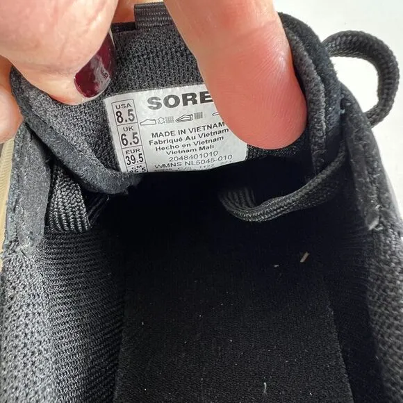 Sorel Ona 503 Sneakers Women's 8.5 Black White Lace Up Running athletic Shoes