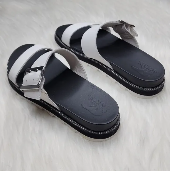 SOREL Roaming Buckle Slide Sandals Sea Salt