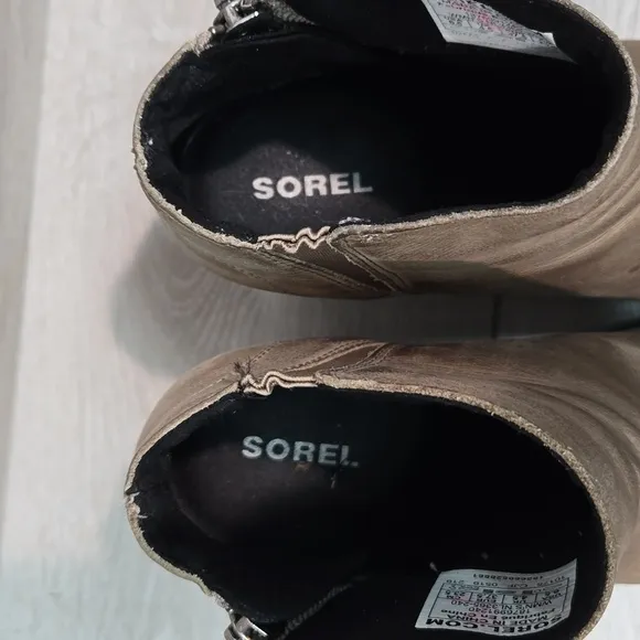 Sorel Women Ankle Leather Joan of Arctic Hidden Boots shoes sz 6.5