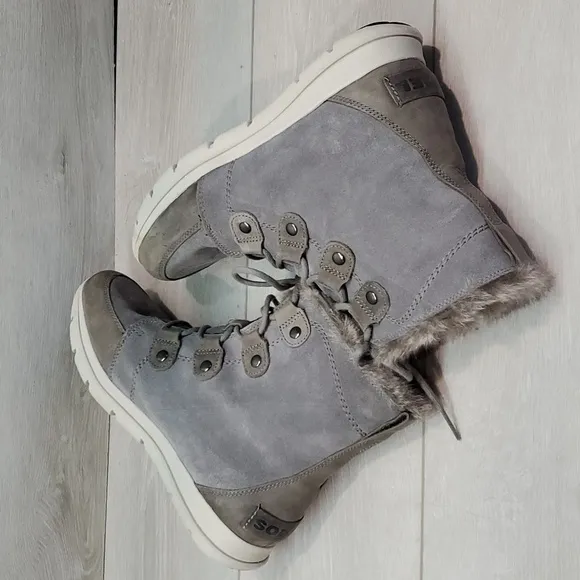 Sorel Women Explorer Joan Outdoor Fur Boots Shoes sz 11