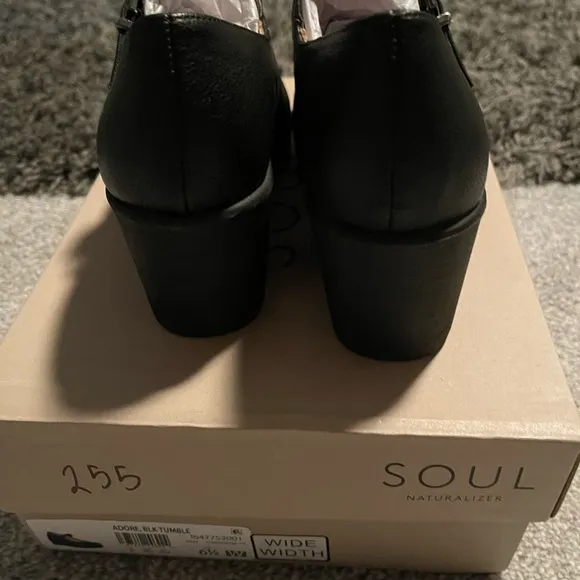 SOUL Naturalizer Black Wedge Mary Jane Shoes WIDE WIDTH