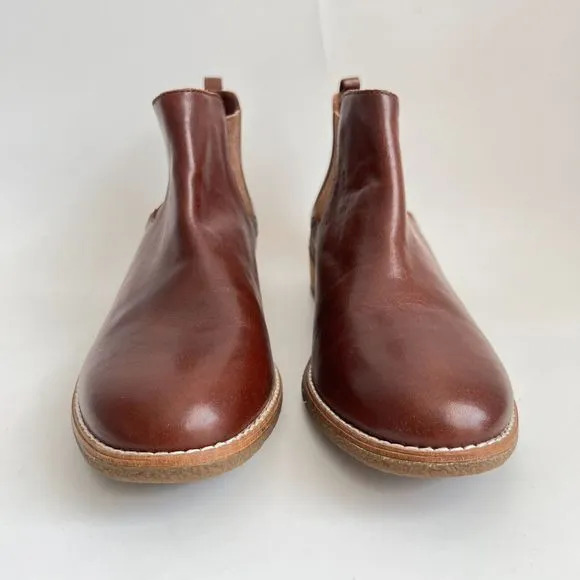 Sperry Bootie Women Size 9.5M Brown Leather Chelsea Pull-on Shoes