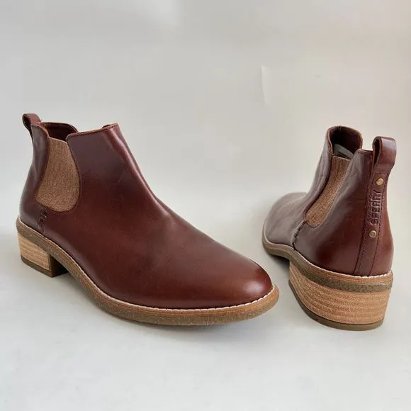 Sperry Bootie Women Size 9.5M Brown Leather Chelsea Pull-on Shoes