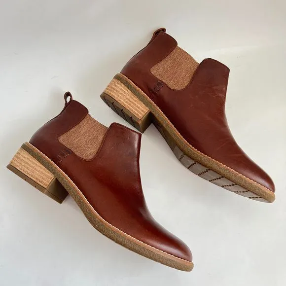 Sperry Bootie Women Size 9.5M Brown Leather Chelsea Pull-on Shoes