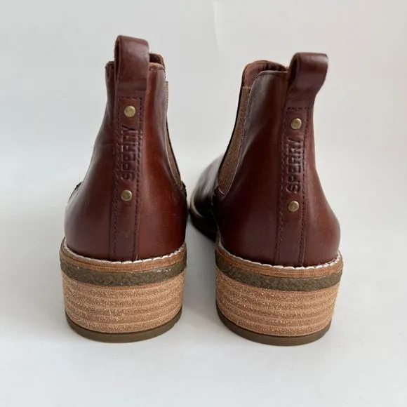 Sperry Bootie Women Size 9.5M Brown Leather Chelsea Pull-on Shoes