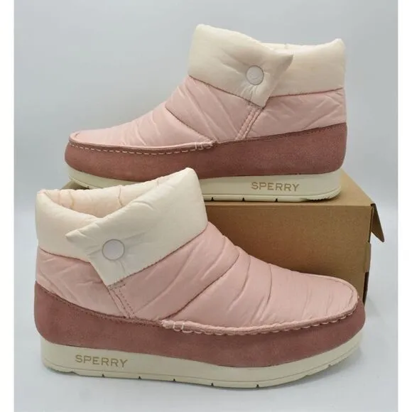 Sperry Womens Size 9 Moc Sider Nylon Pink Booties Shoes