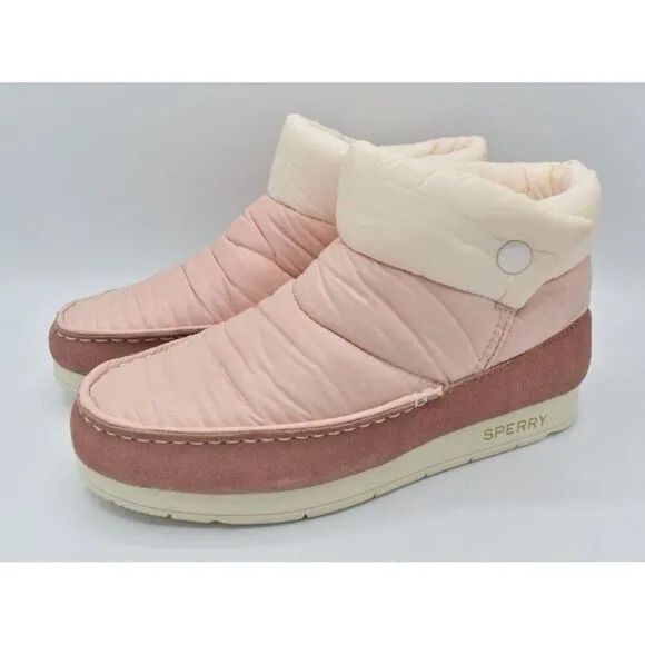 Sperry Womens Size 9 Moc Sider Nylon Pink Booties Shoes