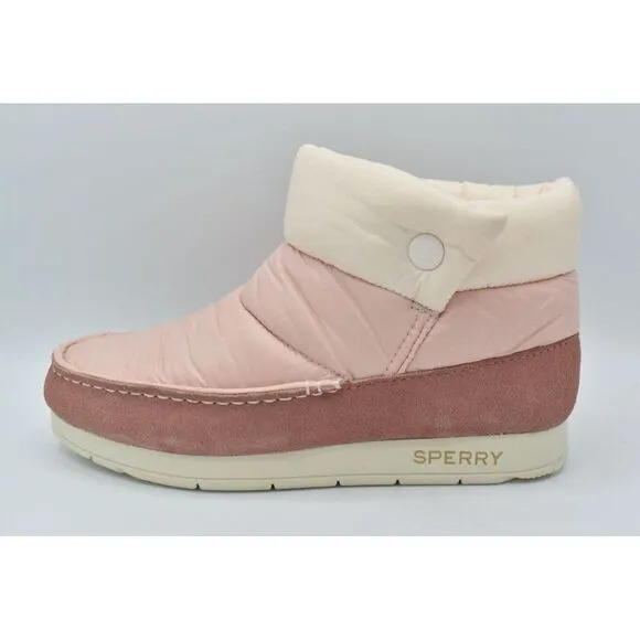 Sperry Womens Size 9 Moc Sider Nylon Pink Booties Shoes