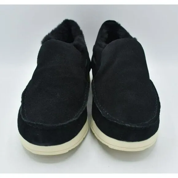 Sperry Men Size 12 Moc Sider Black Suede Lined Slip on Boots Shoes STS23724