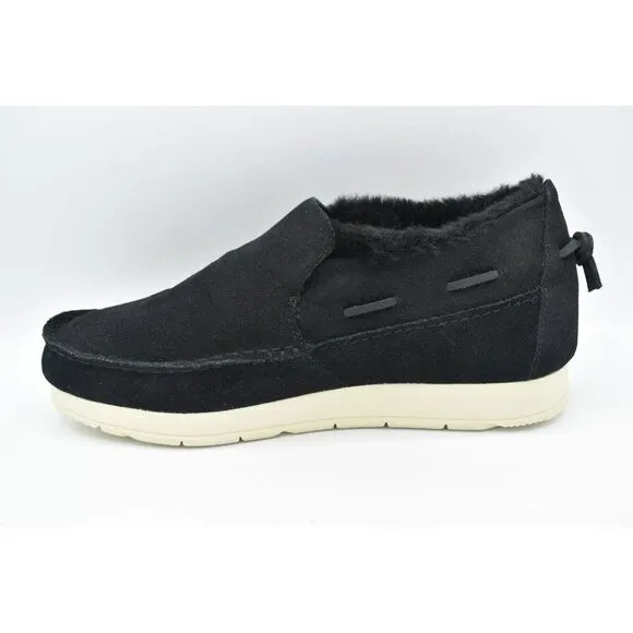 Sperry Men Size 12 Moc Sider Black Suede Lined Slip on Boots Shoes STS23724
