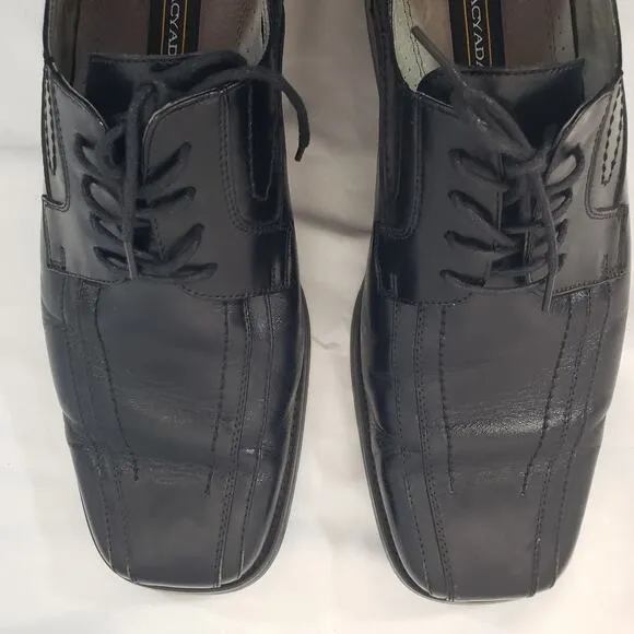 Stacy Adams Black Leather Oxford Lace Up Square Toe Dress Shoes Mens 9