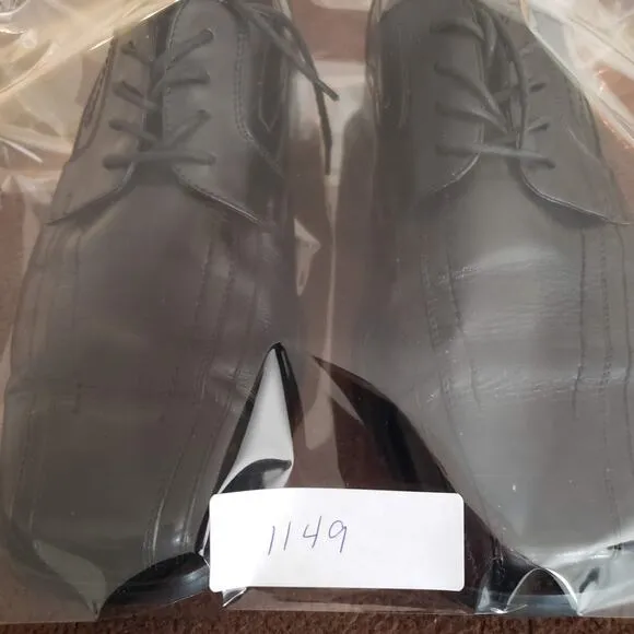 Stacy Adams Black Leather Oxford Lace Up Square Toe Dress Shoes Mens 9