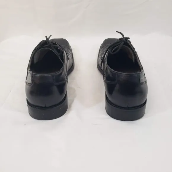 Stacy Adams Black Leather Oxford Lace Up Square Toe Dress Shoes Mens 9