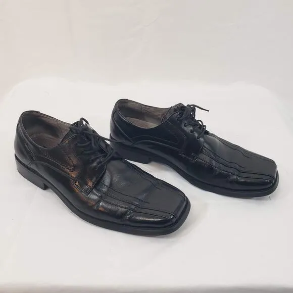 Stacy Adams Black Leather Oxford Lace Up Square Toe Dress Shoes Mens 9