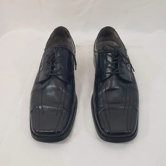 Stacy Adams Black Leather Oxford Lace Up Square Toe Dress Shoes Mens 9