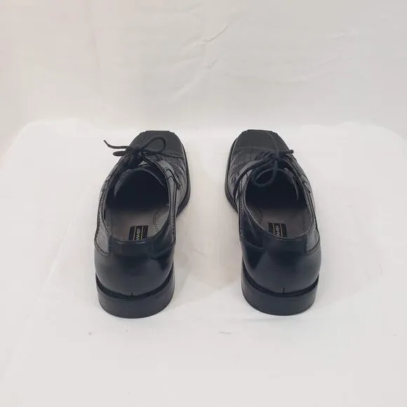 Stacy Adams Black Leather Oxford Lace Up Square Toe Dress Shoes Mens 9