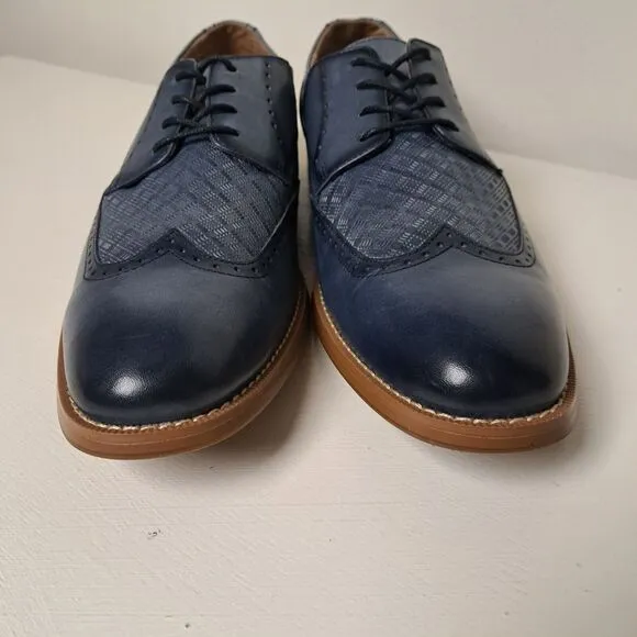 Stacy Adams Mens 10.5 Shoes Blue Fallon Wingtip Oxfords Graident Leather
