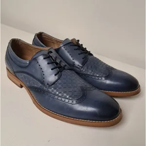 Stacy Adams Mens 10.5 Shoes Blue Fallon Wingtip Oxfords Graident Leather