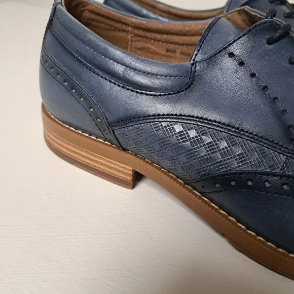 Stacy Adams Mens 10.5 Shoes Blue Fallon Wingtip Oxfords Graident Leather