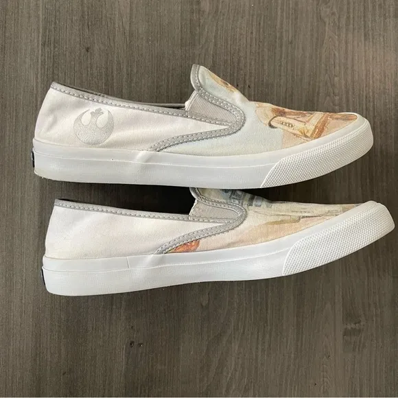 STAR WARS Sperry Shoes C3PO R2D2 Droid Cloud Slip On Shoes Men Size 9