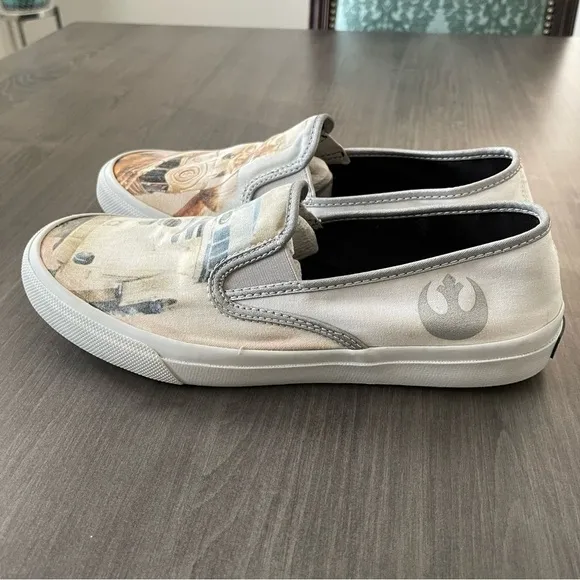 STAR WARS Sperry Shoes C3PO R2D2 Droid Cloud Slip On Shoes Men Size 9