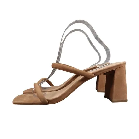 Steve Madden Shoes Womens 10 Sandal Mule Pumps Double Strap Leather Brown Lilah