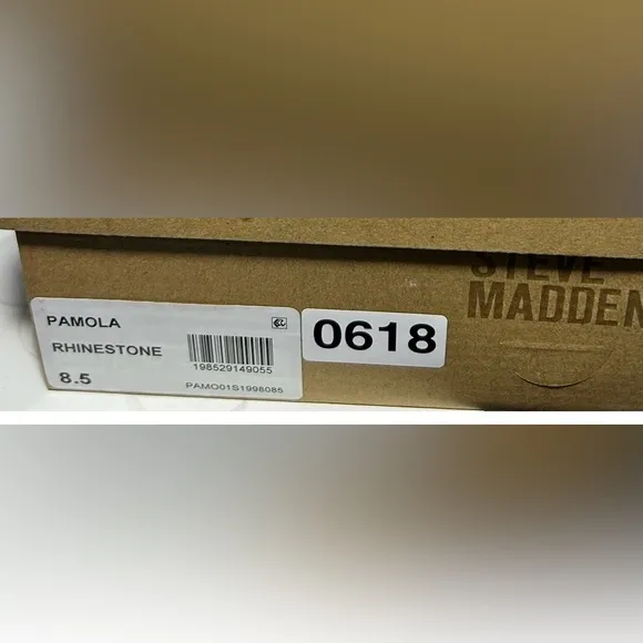 Steve Madden Silver Rhinestone Embellished Pamola Women's Size 8.5 New in Box