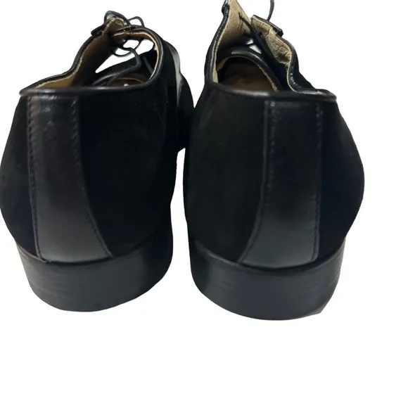 Stracam Handmade Italy Black Leather Suede Panels Dress Oxford Shoes Sz 13M NWT
