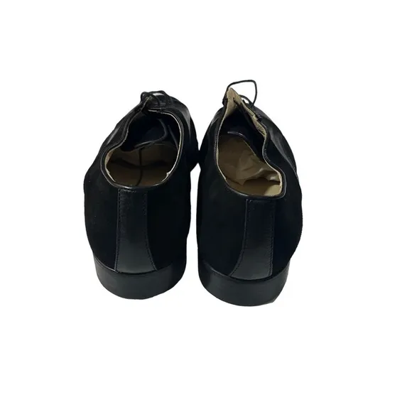 Stracam Handmade Italy Black Leather Suede Panels Dress Oxford Shoes Sz 13M NWT