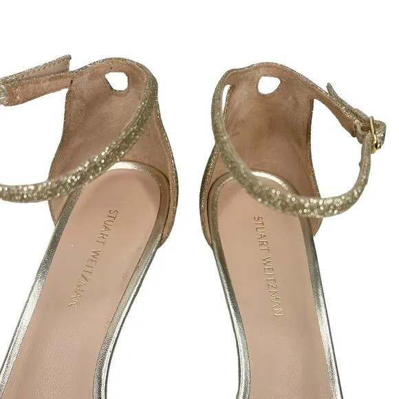 Stuart Weitzman Amelina Giltter Sandals 6
