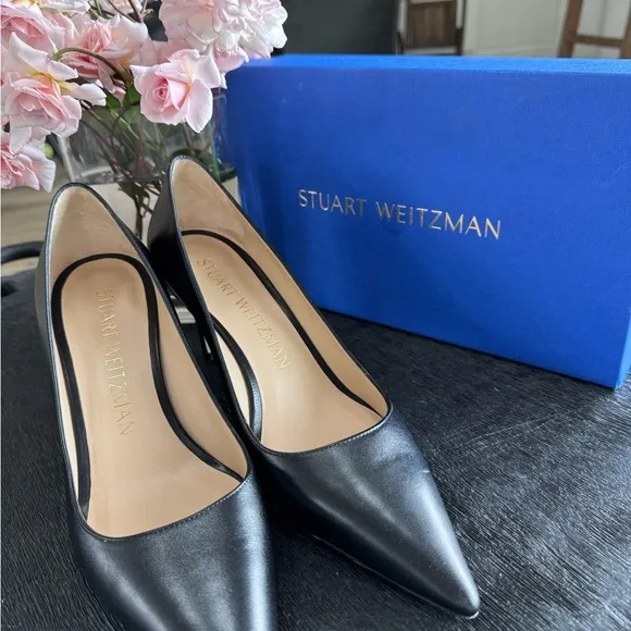 Stuart Weitzman Black Leather Pumps