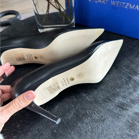 Stuart Weitzman Black Leather Pumps