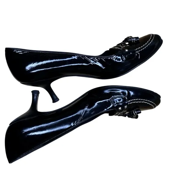 Stuart Weitzman Black Leather Women's Loafer Pumps Size 7