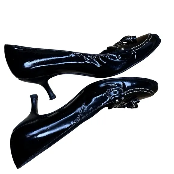 Stuart Weitzman Black Leather Women's Loafer Pumps Size 7