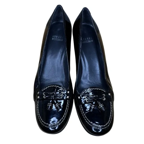 Stuart Weitzman Black Leather Women's Loafer Pumps Size 7
