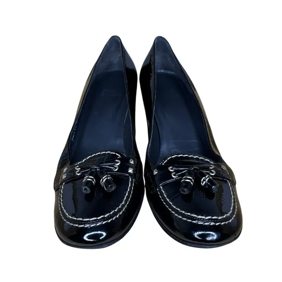 Stuart Weitzman Black Leather Women's Loafer Pumps Size 7