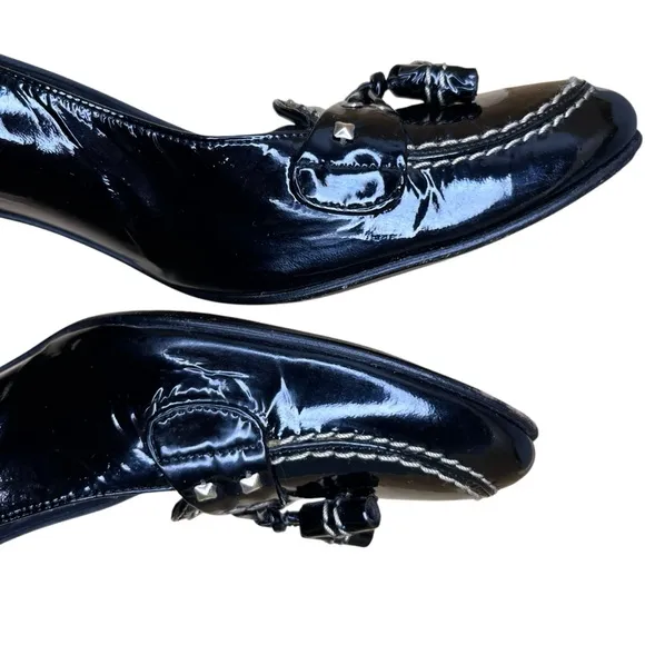 Stuart Weitzman Black Leather Women's Loafer Pumps Size 7