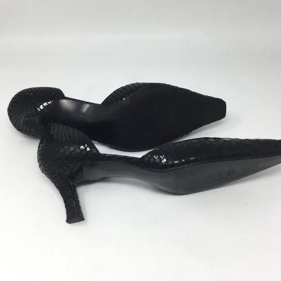 Stuart Weitzman Black Snakeskin Shoes Heels