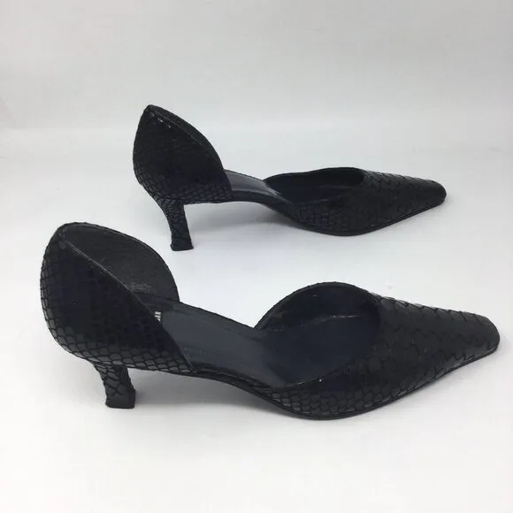 Stuart Weitzman Black Snakeskin Shoes Heels