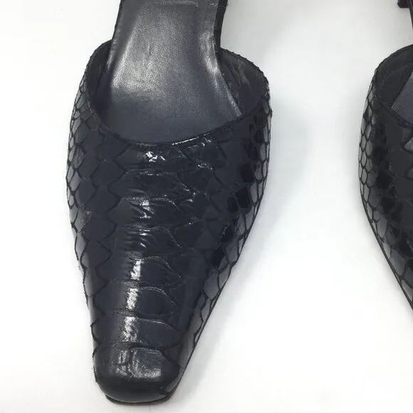 Stuart Weitzman Black Snakeskin Shoes Heels