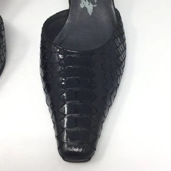 Stuart Weitzman Black Snakeskin Shoes Heels