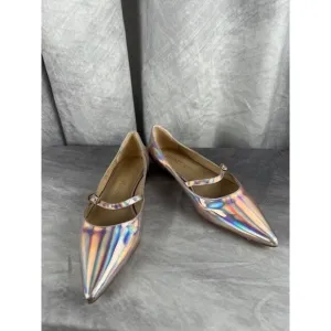 Stuart Weitzman Emilia Mary Jane Flats Iridescent Patent Leather Ballet Size 6B