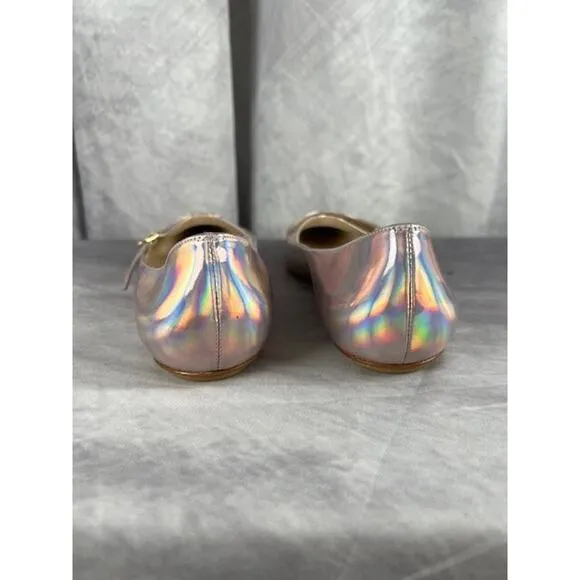 Stuart Weitzman Emilia Mary Jane Flats Iridescent Patent Leather Ballet Size 6B